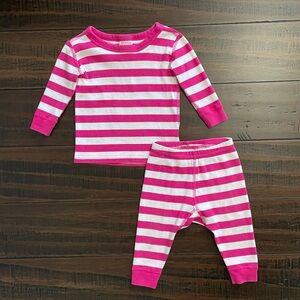 Hanna Andersson Pink Stripe Organic Cotton Pajama Set